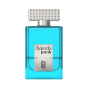 A light blue perfume bottle by Savia Exclusive with white background