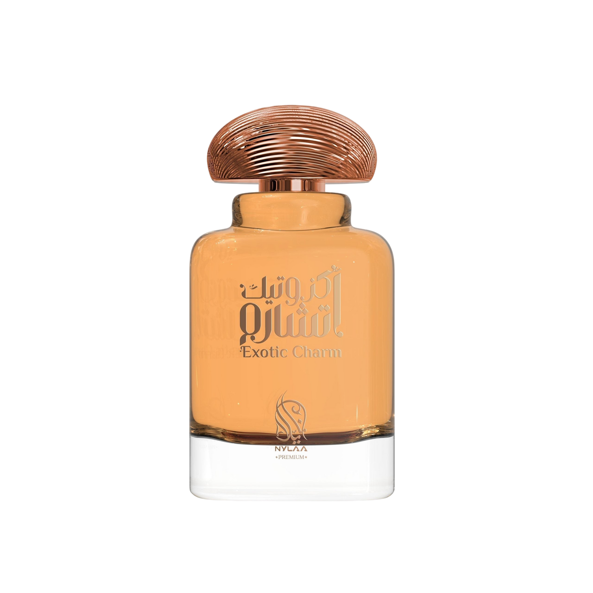 A peach perfume bottle from Nylaa by Savia Exclusive