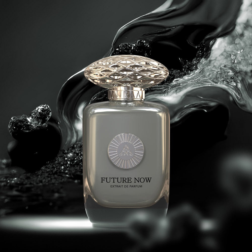 A silver luxurious unisex perfume from Auraa Desire by Savia Exclusive
