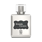 A transparent light gray perfume bottle by Savia Exclusive with white background