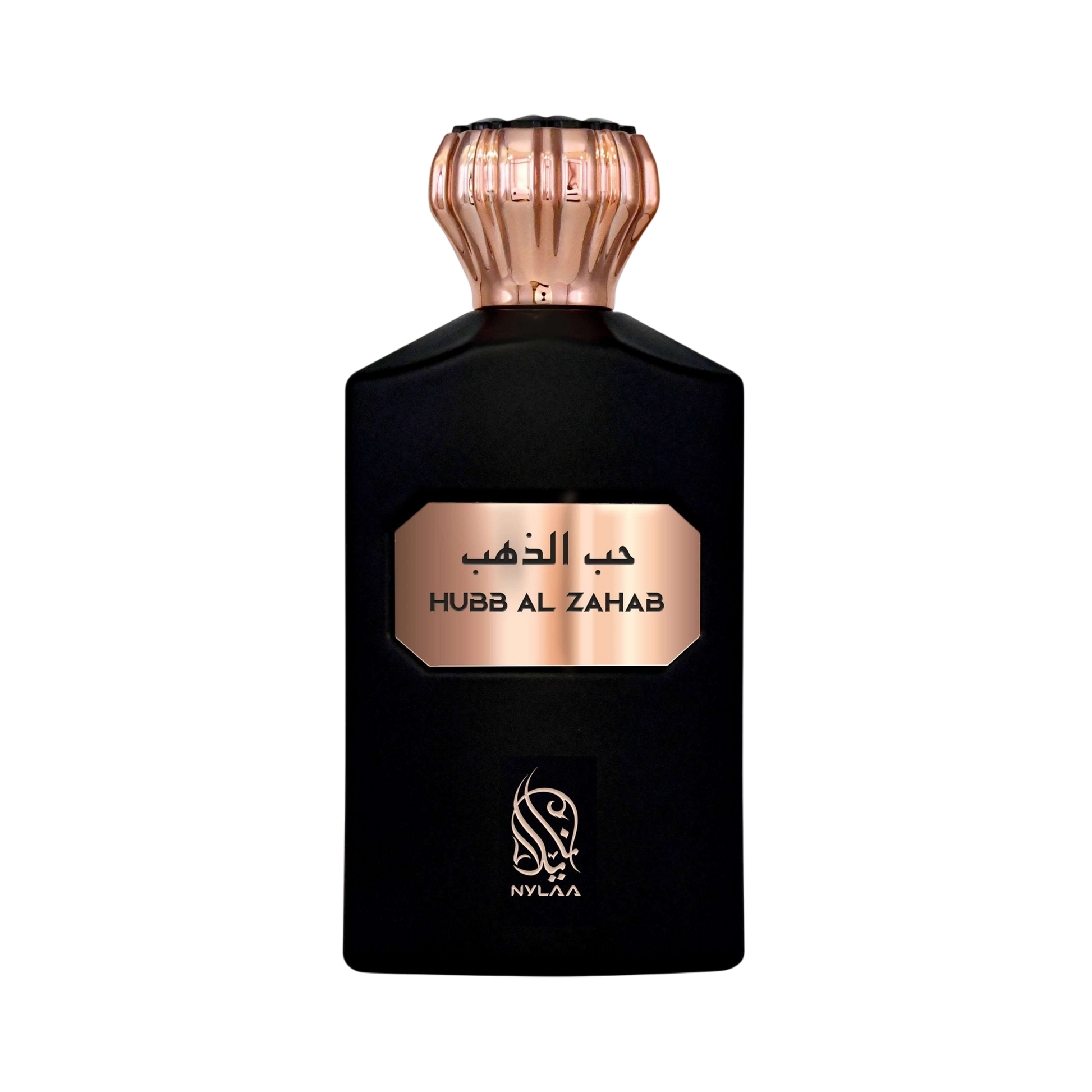 A black perfume bottle with a pink cap by Savia Exclusive