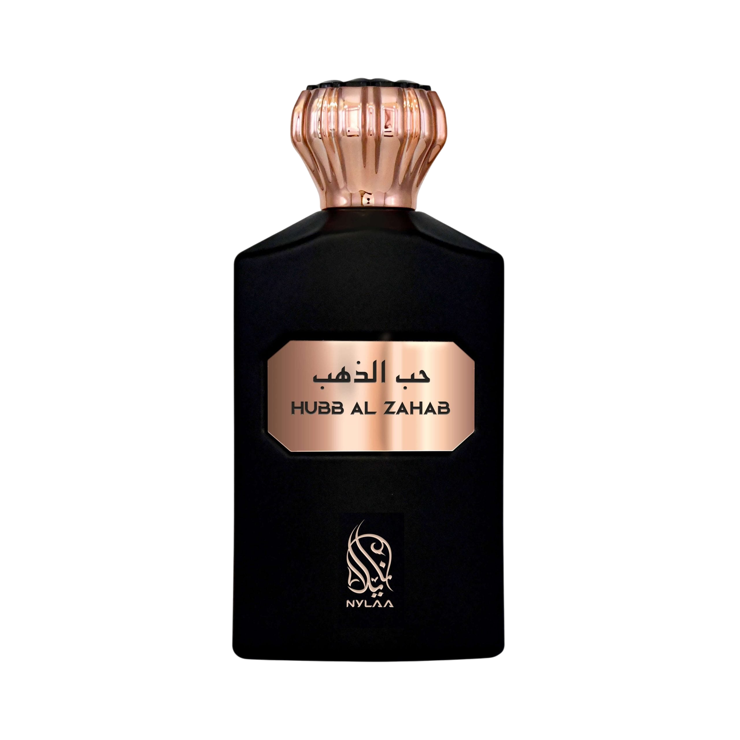 A black perfume bottle with a pink cap by Savia Exclusive