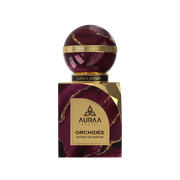 A maroon & golden perfume bottle by Savia Exclusive with white background