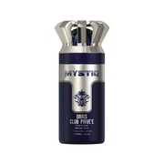 A dark blue perfume body spray from Mystiq by Savia Exclusive