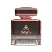 A maroon & golden perfume bottle by Savia Exclusive with white background