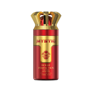 A dark red perfume body spray from Mystiq by Savia Exclusive
