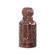 A rust brown perfume bottle by Savia Exclusive with white background