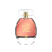 A pink perfume bottle with a transparent cap from Nylaa by Savia Exclusive