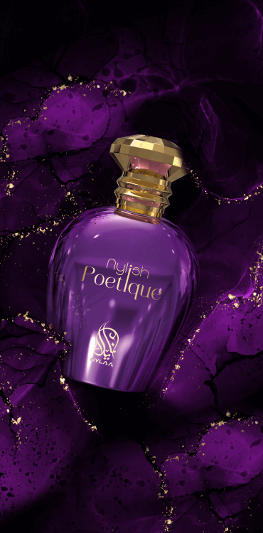 A purple perfume bottle from Nylaa by Savia Exclusive