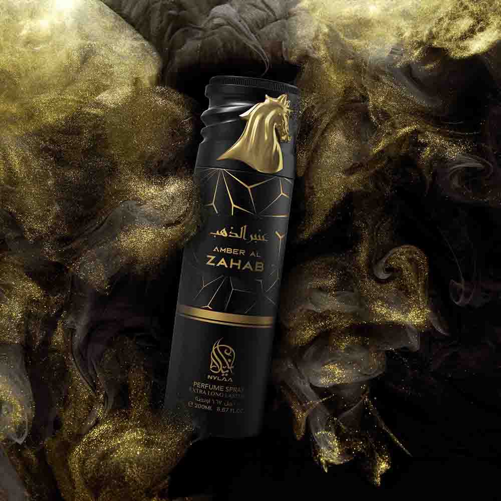 A black body spray bottle creative poster from Nylaa by Savia Exclusive