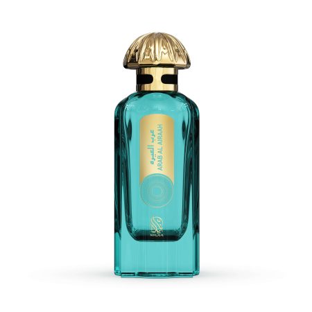 A blue perfume bottle with a golden cap by Savia Exclusive