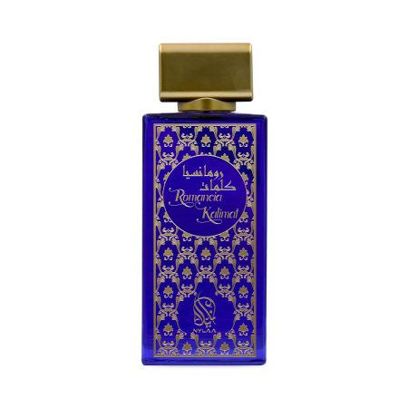 A purple & golden perfume bottle  by Savia Exclusive with white background