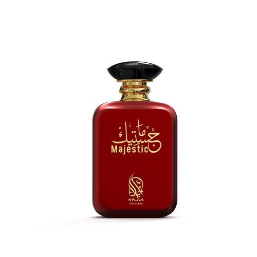 A red perfume bottle from Nylaa by Savia Exclusive