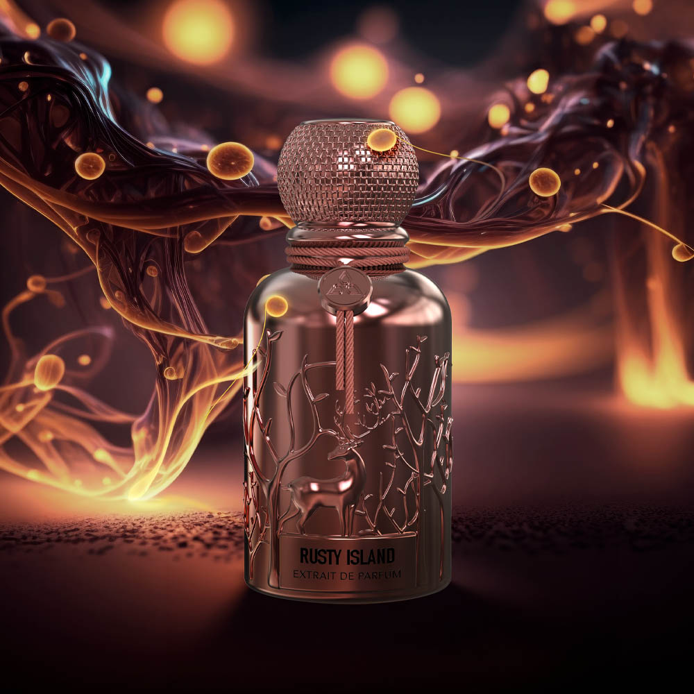 An oud inspired luxury rusty perfume bottle by Savia Exclusive